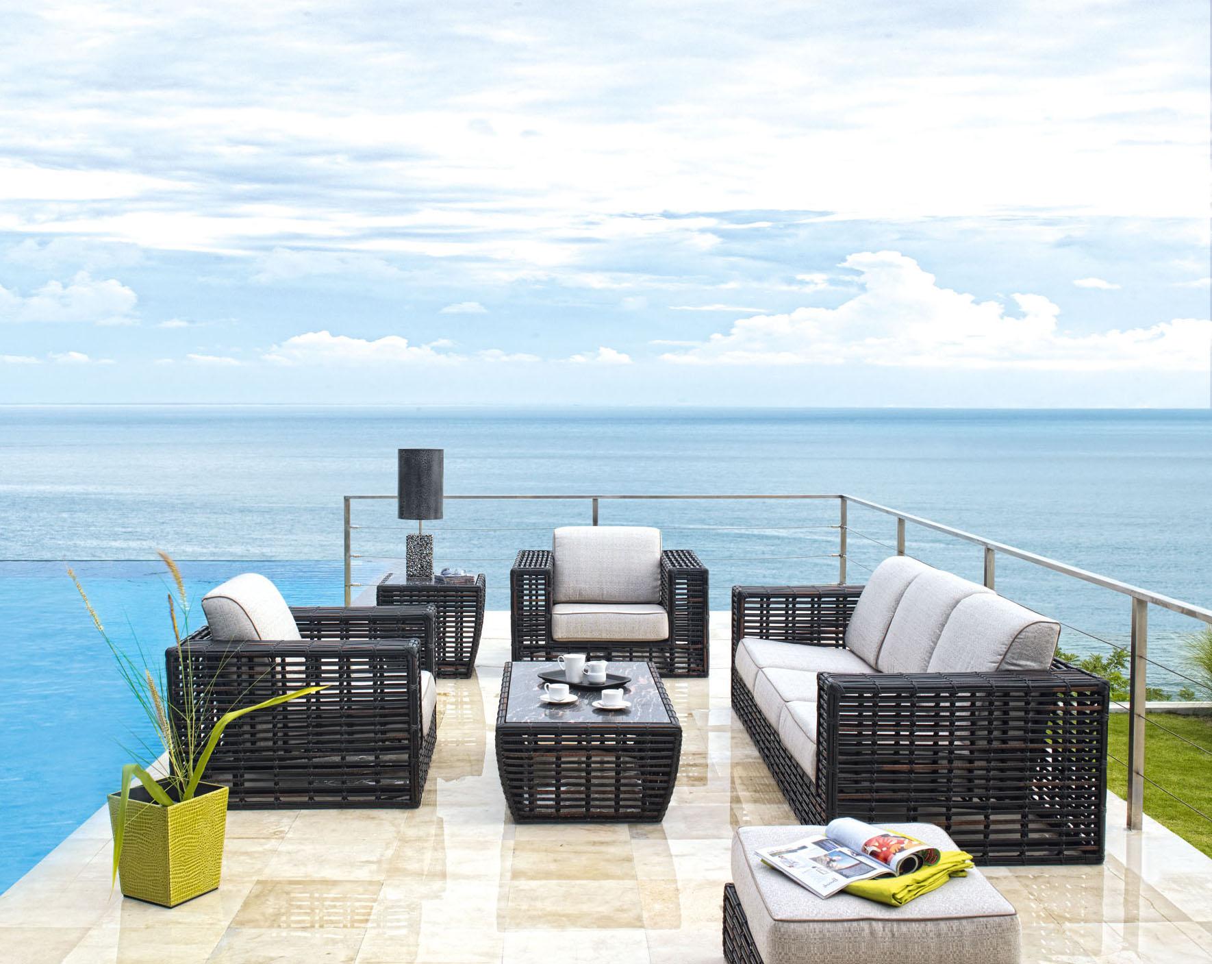 Skyline Design Topaz 2286 Outdoor Two Tier Ottoman with Woven